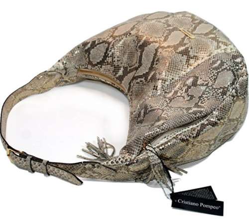 $2,220 New Authentic Cristiano Pompeo Italy Soft Python Hobo Large luxury Bag 1 Designer Handbags for Women